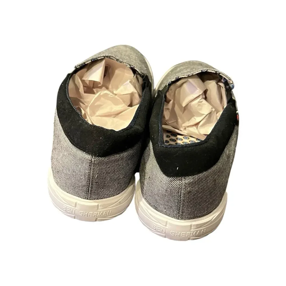 Ben Sherman Men's Percy Slip-On Sneakers Gray Canvas Men’s Size 13